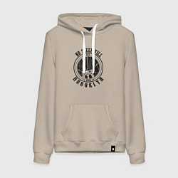 Толстовка-худи хлопковая женская Не спать до Бруклина, цвет: миндальный