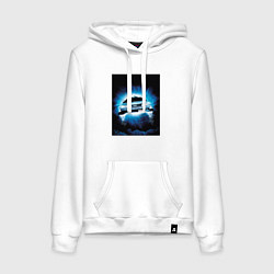 Толстовка-худи хлопковая женская Delorean car, цвет: белый