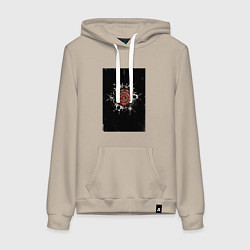 Толстовка-худи хлопковая женская Saw game, цвет: миндальный
