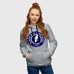 Толстовка-худи хлопковая женская HC Tampa Bay Lightning, цвет: меланж — фото 2