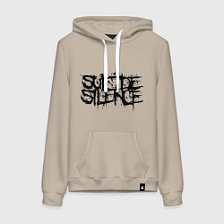 Толстовка-худи хлопковая женская Suicide Silence, цвет: миндальный