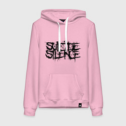 Толстовка-худи хлопковая женская Suicide Silence, цвет: светло-розовый