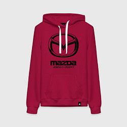 Толстовка-худи хлопковая женская Mazda Zoom-Zoom, цвет: маджента