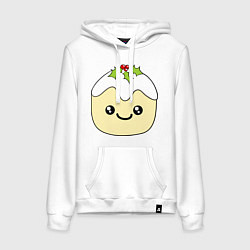 Толстовка-худи хлопковая женская Кексик, цвет: белый
