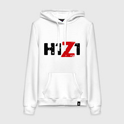 Толстовка-худи хлопковая женская H1Z1, цвет: белый