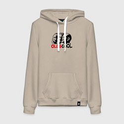 Толстовка-худи хлопковая женская Oldscool USSR, цвет: миндальный