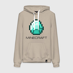 Толстовка-худи хлопковая женская Minecraft Diamond, цвет: миндальный