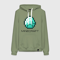 Толстовка-худи хлопковая женская Minecraft Diamond, цвет: авокадо