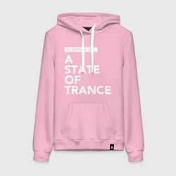 Толстовка-худи хлопковая женская Together in A State of Trance, цвет: светло-розовый