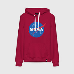 Толстовка-худи хлопковая женская NASA: Logo, цвет: маджента