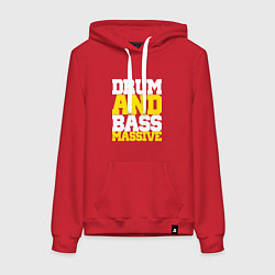 Толстовка-худи хлопковая женская DRUM AND BASS MASSIVE, цвет: красный