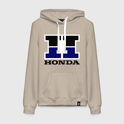 Толстовка-худи хлопковая женская Honda, цвет: миндальный
