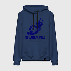 Толстовка-худи хлопковая женская Subaru, цвет: тёмно-синий