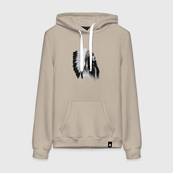 Толстовка-худи хлопковая женская Джонни Депп, цвет: миндальный