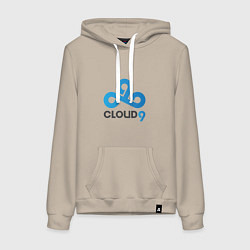 Толстовка-худи хлопковая женская Cloud9, цвет: миндальный
