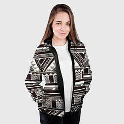 Куртка с капюшоном женская Etno pattern, цвет: 3D-черный — фото 2