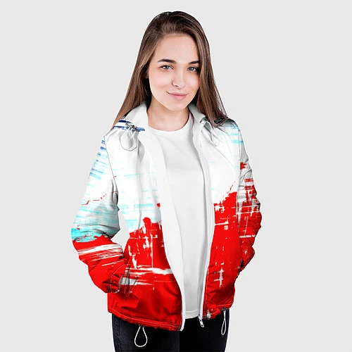 Женская куртка Потертая краска / 3D-Белый – фото 3