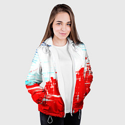 Куртка с капюшоном женская Потертая краска, цвет: 3D-белый — фото 2
