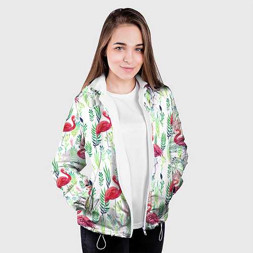 Женская куртка Цветы и бабочки 2 / 3D-Белый – фото 3