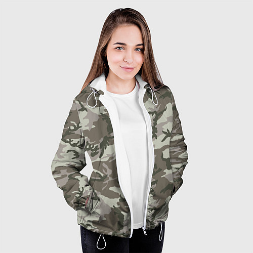 Женская куртка Камуфляж лесной летний / 3D-Белый – фото 3