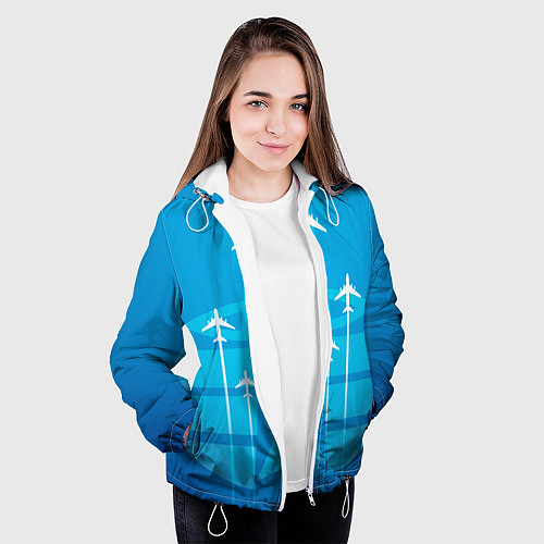 Женская куртка Космические войска / 3D-Белый – фото 3