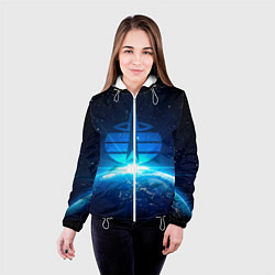 Куртка с капюшоном женская Космические войска, цвет: 3D-белый — фото 2