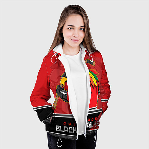Женская куртка Chicago Blackhawks / 3D-Белый – фото 3
