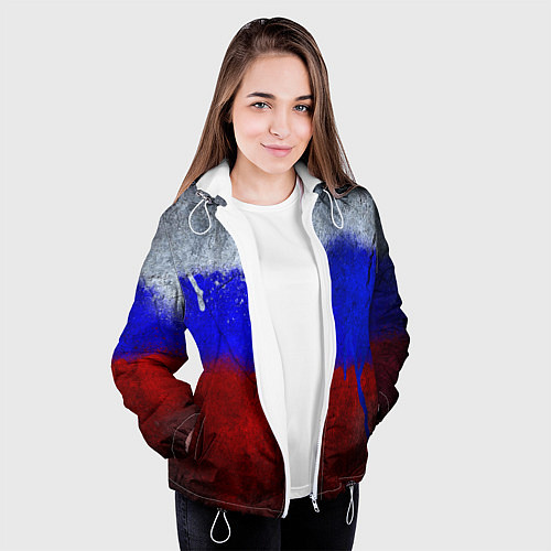 Женская куртка Русский триколор / 3D-Белый – фото 3
