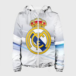 Куртка с капюшоном женская Реал Мадрид, цвет: 3D-белый