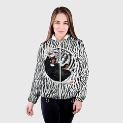 Куртка с капюшоном женская Yin Yang Tigers, цвет: 3D-белый — фото 2