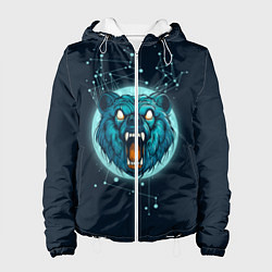 Куртка с капюшоном женская Космический медведь, цвет: 3D-белый