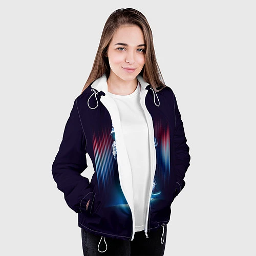 Женская куртка Космический скейтбордист / 3D-Белый – фото 3