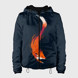 Куртка с капюшоном женская Хитрая лисичка, цвет: 3D-черный