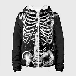 Куртка с капюшоном женская Floral Skeleton, цвет: 3D-белый