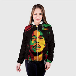Куртка с капюшоном женская Боб Марли, цвет: 3D-белый — фото 2