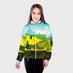 Куртка с капюшоном женская Летние поля, цвет: 3D-белый — фото 2