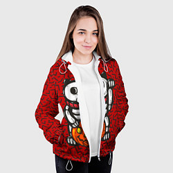 Куртка с капюшоном женская Хэллоуинский кот, цвет: 3D-белый — фото 2