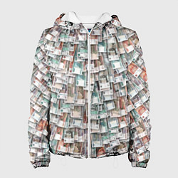 Куртка с капюшоном женская Российские деньги, цвет: 3D-белый