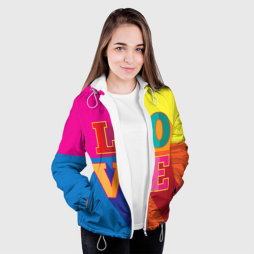Женская куртка Love three-dimensional letters / 3D-Белый – фото 3
