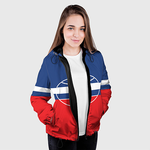 Женская куртка Флаг космический войск РФ / 3D-Черный – фото 3