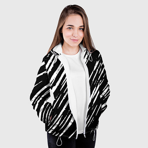 Женская куртка Black&White stroke / 3D-Белый – фото 3