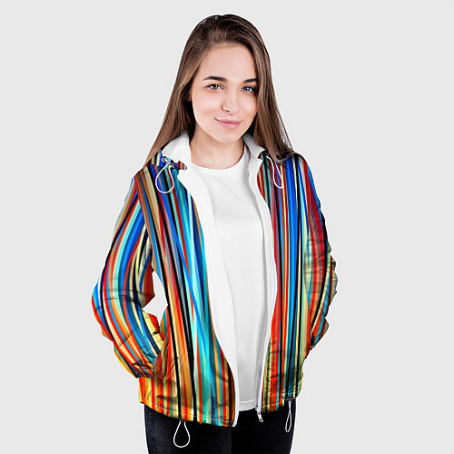 Женская куртка Colored stripes / 3D-Белый – фото 3