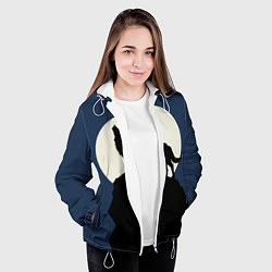 Куртка с капюшоном женская Вой на луну, цвет: 3D-белый — фото 2
