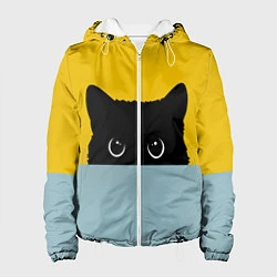 Куртка с капюшоном женская Черная кошка, цвет: 3D-белый