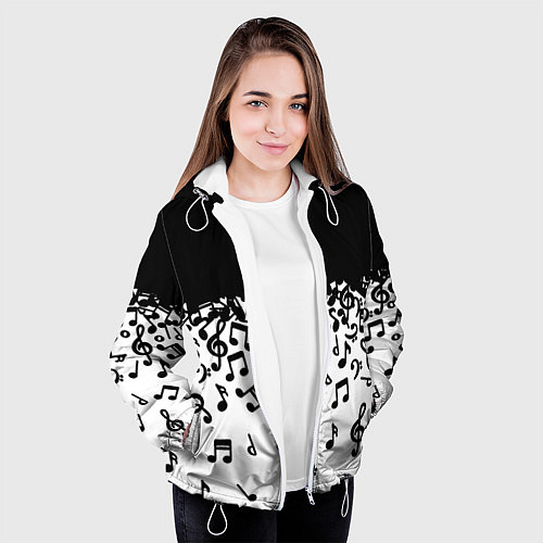 Женская куртка Поглощение музыкой / 3D-Белый – фото 3