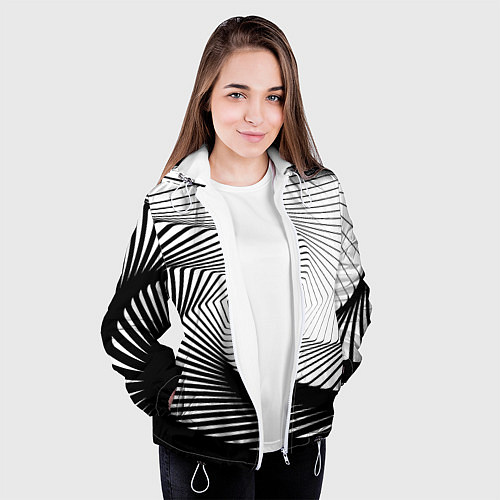 Женская куртка Оптический узор / 3D-Белый – фото 3