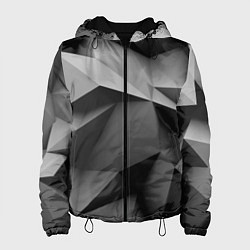 Куртка с капюшоном женская Gray abstraction, цвет: 3D-черный