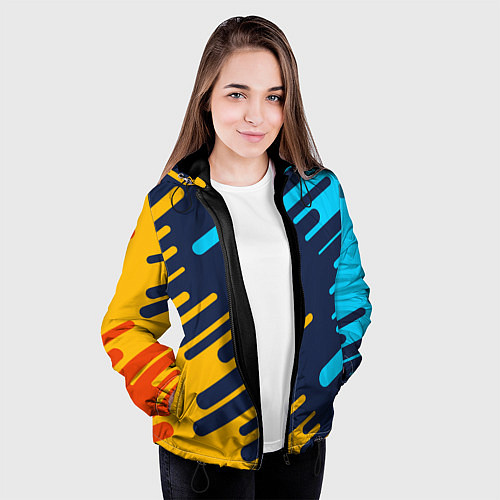 Женская куртка Абстракция / 3D-Черный – фото 3