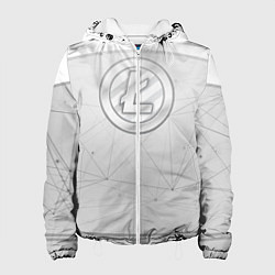 Куртка с капюшоном женская Litecoin LTC, цвет: 3D-белый