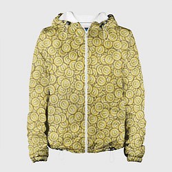 Куртка с капюшоном женская Bitcoins Coins, цвет: 3D-белый